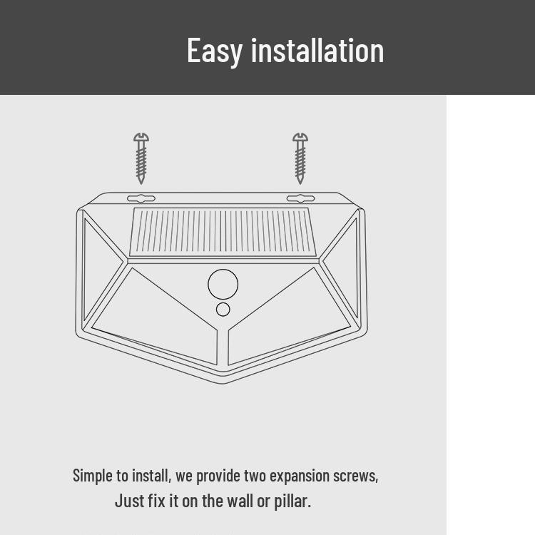 Solar 100 LED Motion-Sensor Outdoor Wall Light