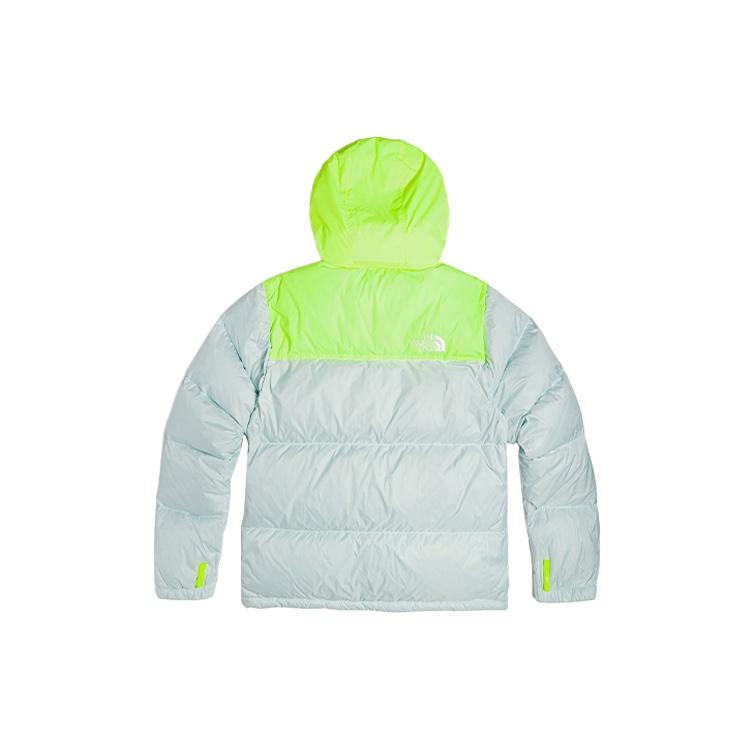 The North Face two-tone logo-print puffer jacket Men's NF0A3C8D-TK1