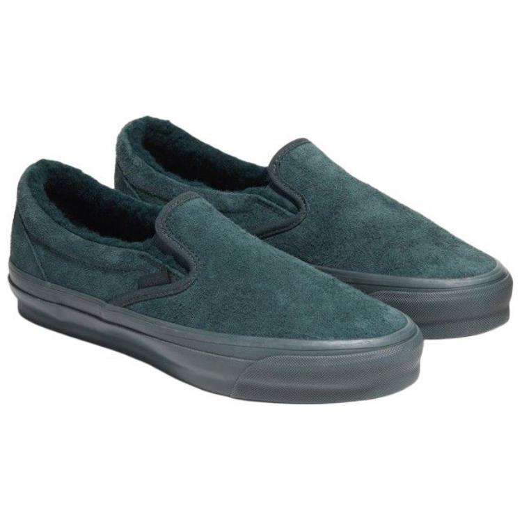 Vans Серия Slip-On Удобные низкие кеды для скейтбординга Унисекс кроссовки Зеленый VN000CWA2LN1
