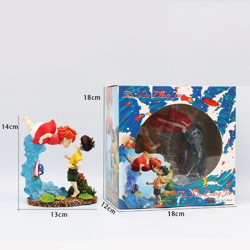 Enchanting Miyazaki Anime Ponyo And Sosuke Figurine Model With Captivating Details