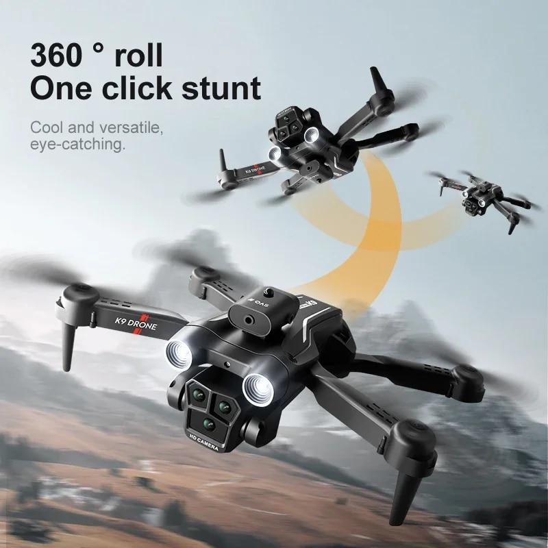 Новый K9Max Rc Drone Professional 8K Трехкамерный ESC Широкоугольный оптический позиционирование потока Четырехсторонний Квадрокоптер для предотвращения препятствий Игрушка в подарок