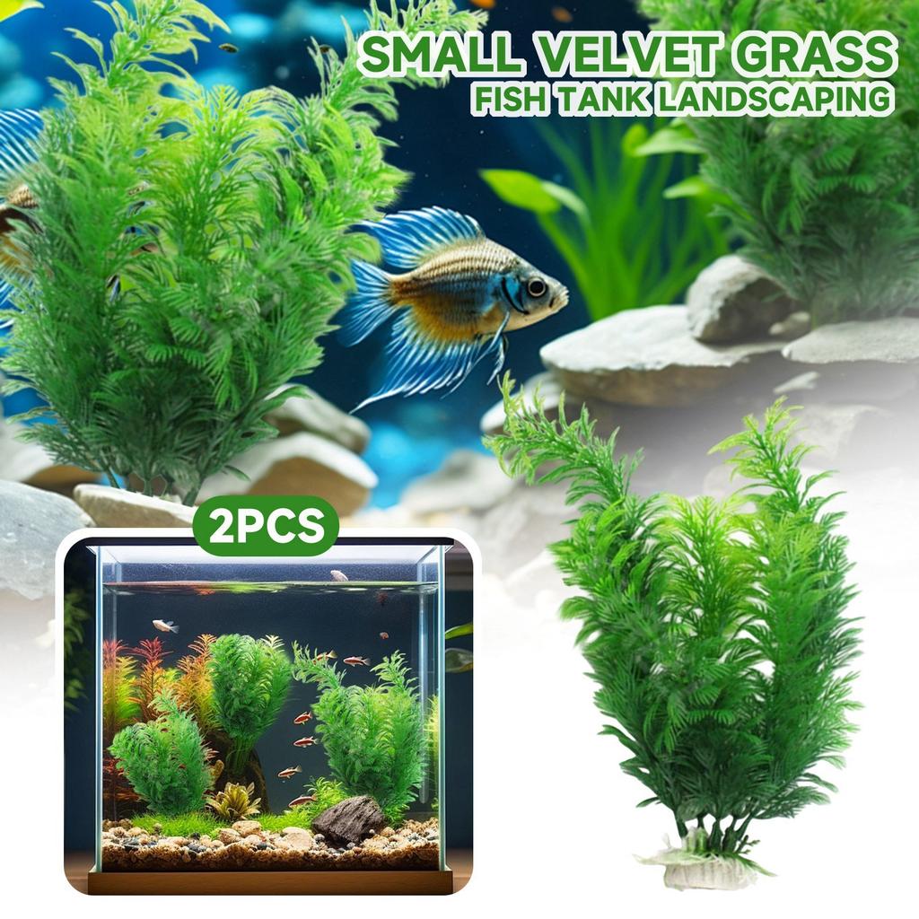 Имитация аквариума с водяной травой, украшение для аквариума, пластиковая поддельная водяная трава, украшение 2 шт.