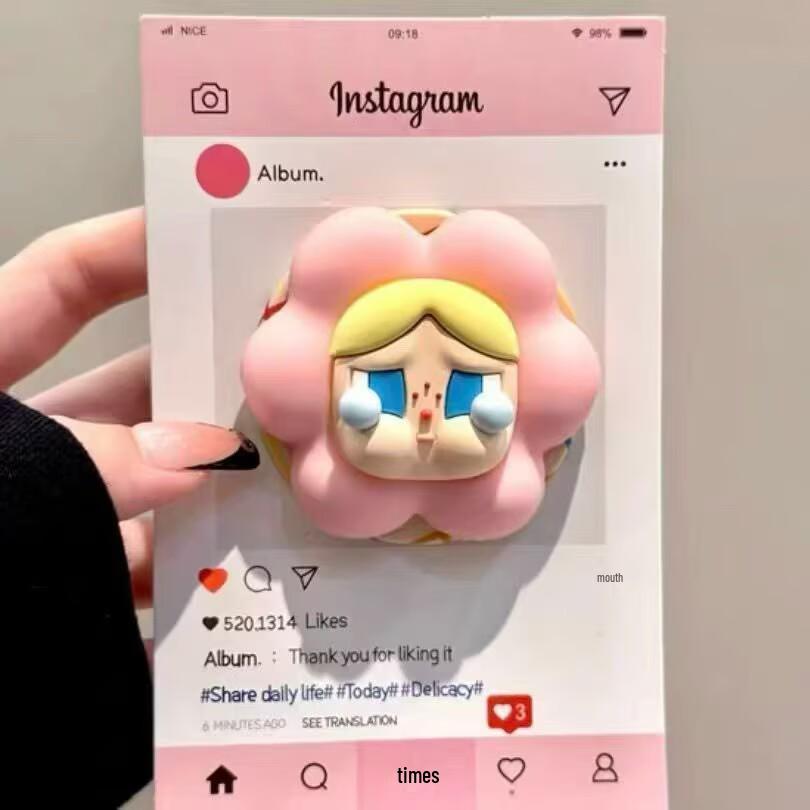3D Силиконовый Мультяшный Плачущая Звезда Держатель для Мобильного Телефона и Выдвижной Держатель-Подушка