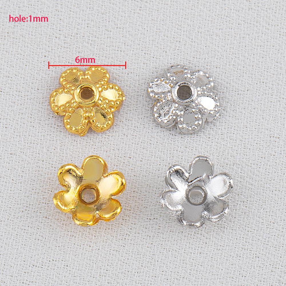 10pcs 15pcs 20pcs 18K Gold Plated Leaf Flower Bead Caps Bracelet Necklace Crafts Round Bead Cap DIY Jewelry Making Accessories