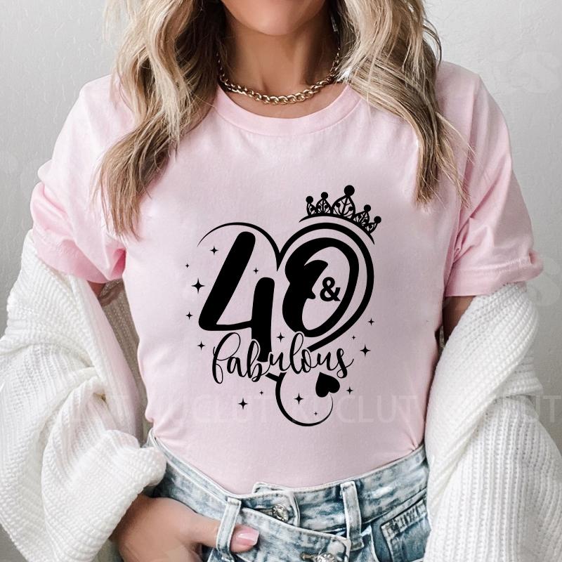 Женская футболка 40th Fabulous Tees Женская футболка для вечеринки в честь 40-летия королевы Модные графические топы Повседневная эстетичная женская одежда