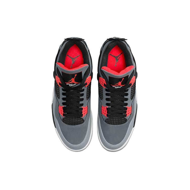 Air Jordan 4 Retro Infrared Unisex Sneakers Grey Dark-Grey Infrared-23 DH6927-061