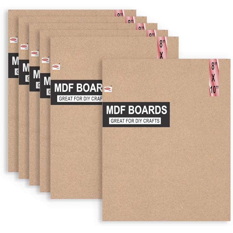 Variety Canvas 6 Piece A4 Size Mdf Boards For Art And Craft, Wood Mdf Sheets For Craft Work, Diy Mdf Cutouts (8 X 10 Mdf