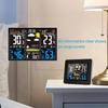 Wireless temperature and humidity meter weather clock home thermometer weather station LCD  wall mounted large color screen