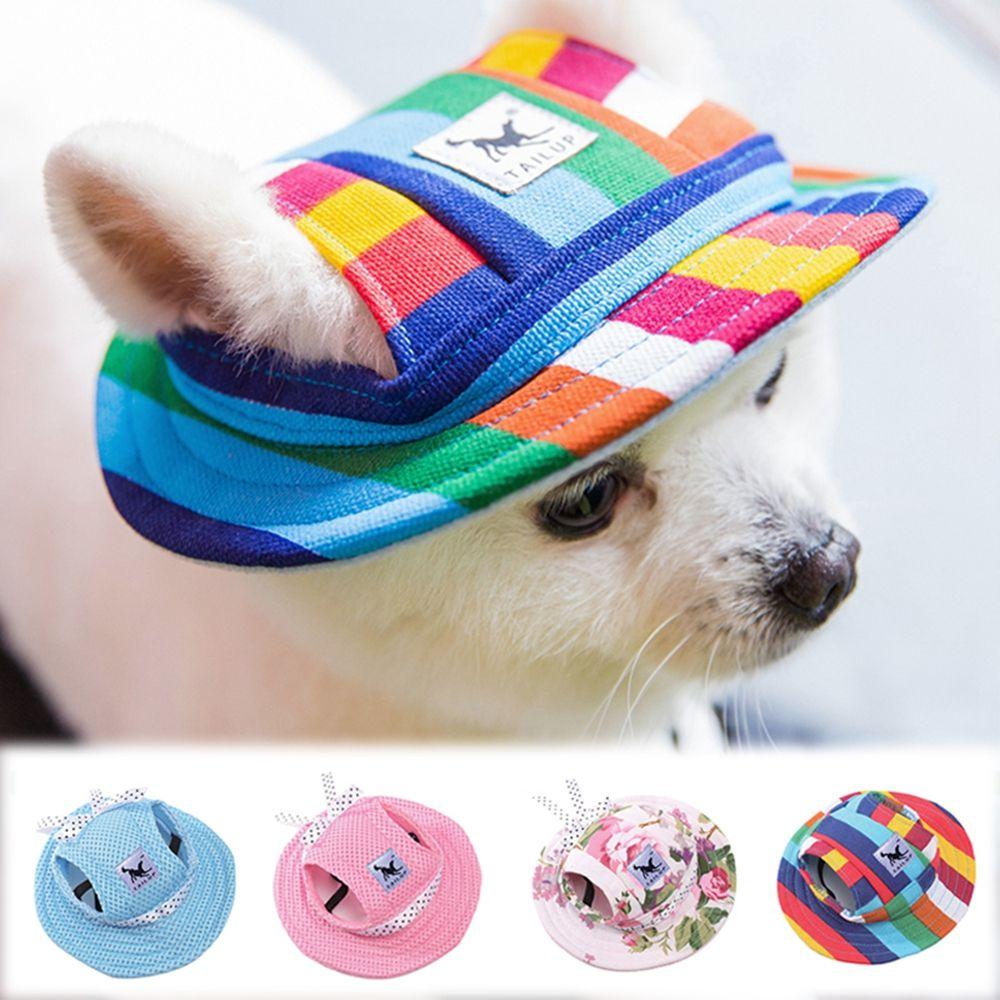 Stripe for Small Medium Mesh Cloth Canvas Cat Hat Dog Caps Pet Products Sunhat