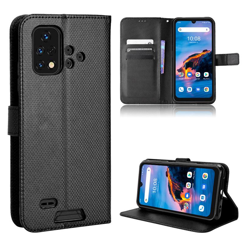 Magnetic Flip Diamond Grain Leather Phone Case For Bison X10G X10S NFC X10 Pro Wallet Card Slot Soft Silicone Phone Cover For Umidigi A11 Pro Max A11S