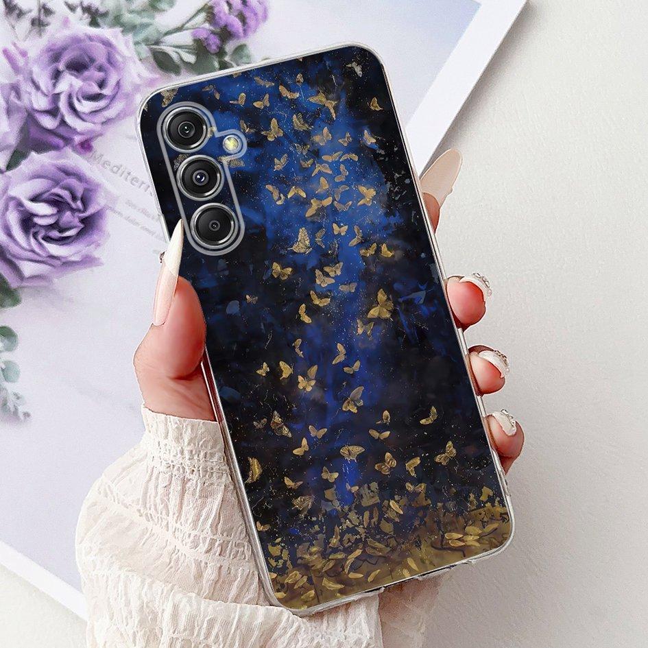 Чехол для Samsung Galaxy M34 M54 5G Роскошный Расписной Мягкий Тонкий Силиконовый ТПУ Задняя крышка на Samsung M14 SM-M145F M 14 GalaxyM14 Funda