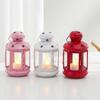 DIY Iron Wind Lamp Wind-proof Candlestick Lantern Ornament Hollow Star Candle Holder Desktop