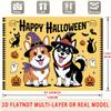 Party Backdrop Halloween Flat Cute Dogs Pumpkin Multi Layered Celebrations Event Photo Background Front Door Decor