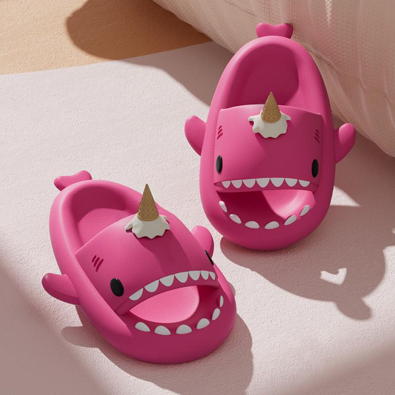 Ice Cream Shark Slippers For Men Women Summer Thick Sole Antislip Shock Absorption Comfortable