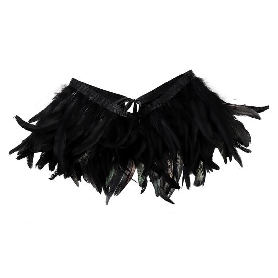 Перьевая шаль Яркий цвет Хэллоуин Вечеринки Плащ Носить как юбку или шаль Шаль в готическом стиле с лентой на шнуровке Аксессуар для костюма