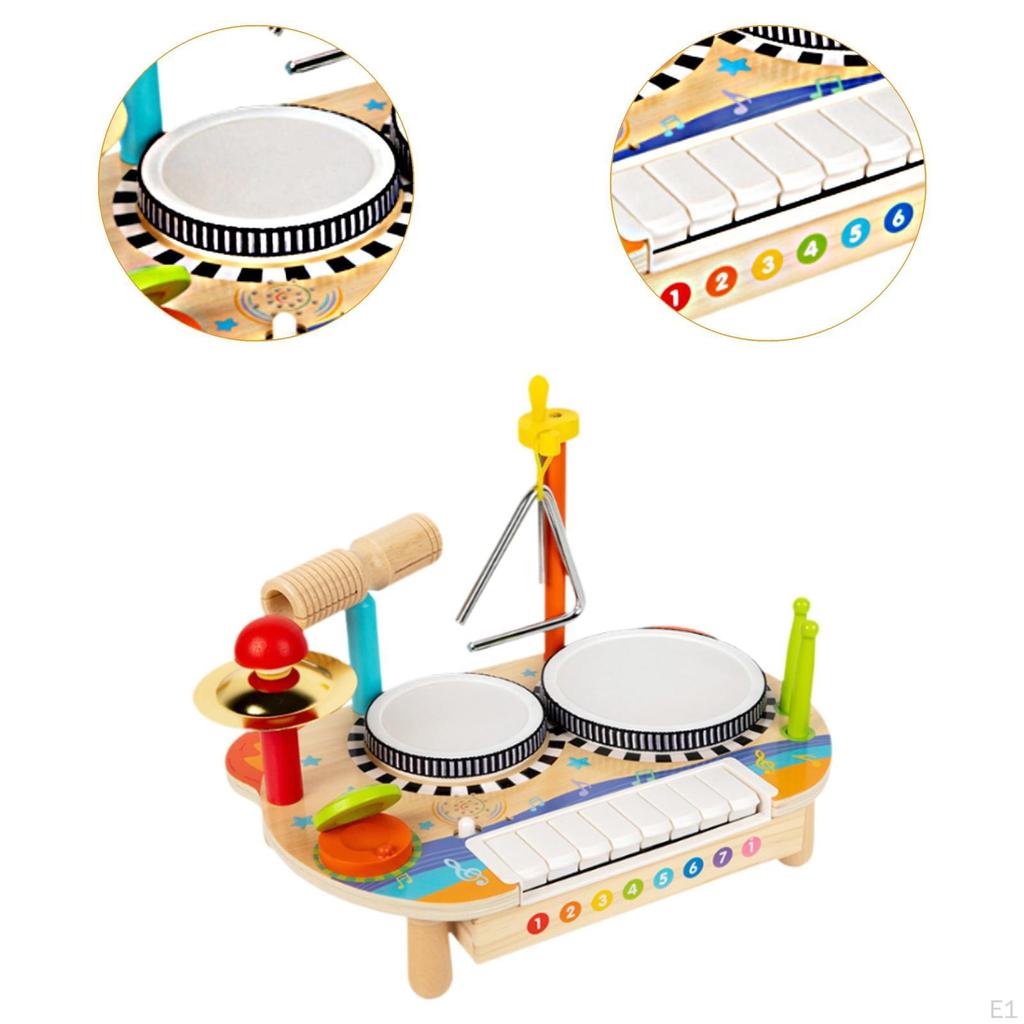 Kids Drum Toys Set Instrument Motor Skill Multifunctional Percussion Baby Musical Toy for Party