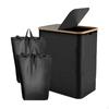 Laundry Hamper with Lid Basket Decorative 2 Section Foldable Dirty Clothing for