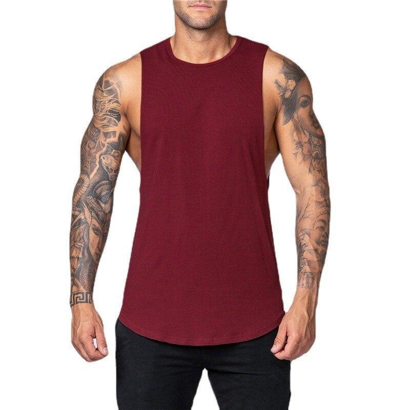 Muscleguys Summer Men's Loose Bodybuilding Sleeveless T-shirt Gym Training Tank Top Fitness Clothing