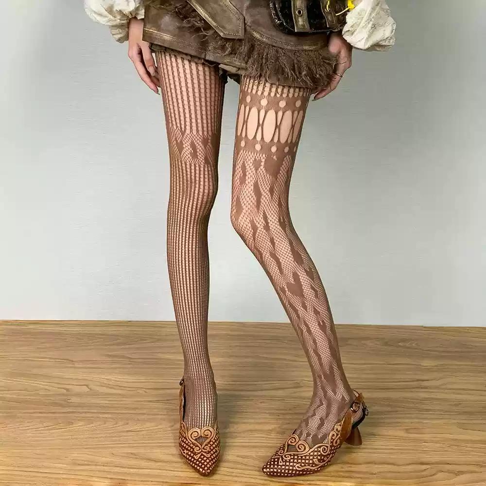 Колготки женские сердечки ажурные кружевные сетчатые чулки женские колготки нижнее белье сексуальные тонкие чулки Y2k колготки