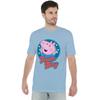Peppa Pig Unisex Adult Team Boy George Pig Badge T-Shirt