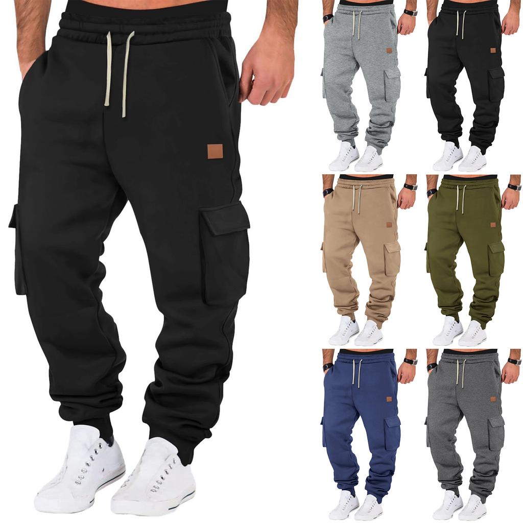 Men'S Sports Pants Running Pants Outdoor Pocket Work Pants Casual Pants