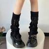 Гетры с прорезями в стиле Y2k, белые махровые носки, женские гетры-трубы, носки до икры в стиле Jk, готические черные панк-манжеты для ботинок, носки-гольфы