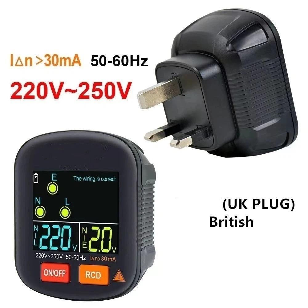 Ground Zero Line Socket Detector Digital Smart Digital Outlet Checking Tool Socket Tester  EU Plug