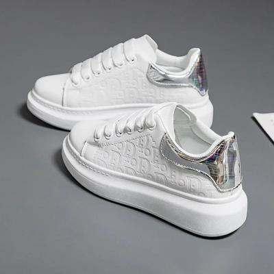 Кроссовки женские 2024 новые модные туфли на платформе весна осень повседневные туфли на плоской подошве женские дышащие белые вулканизированные туфли