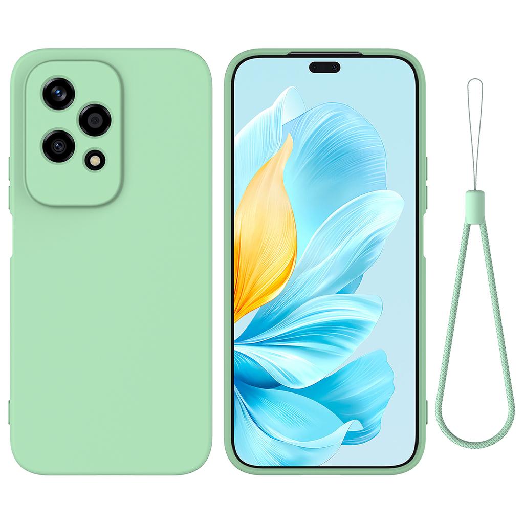 Чехол для Honor 200 Lite с ремешком, жидкий силиконовый чехол для телефона, защита камеры