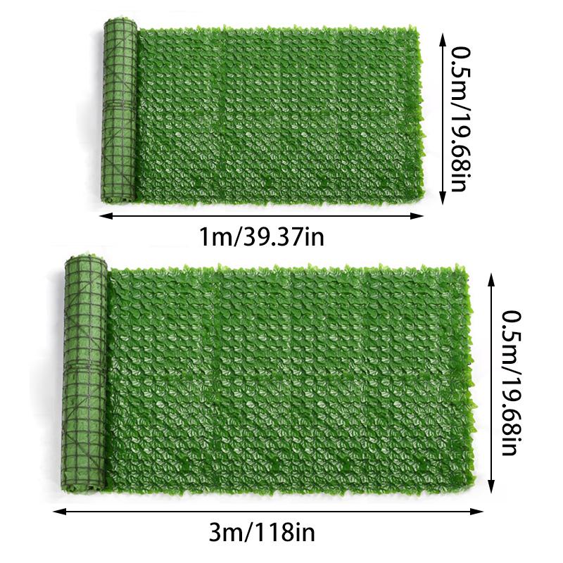 0.5x1/3M Green Wall Fence Faux Ivy Vine Leaf Artificial Leaf Net Garden Fence Patio Decoration