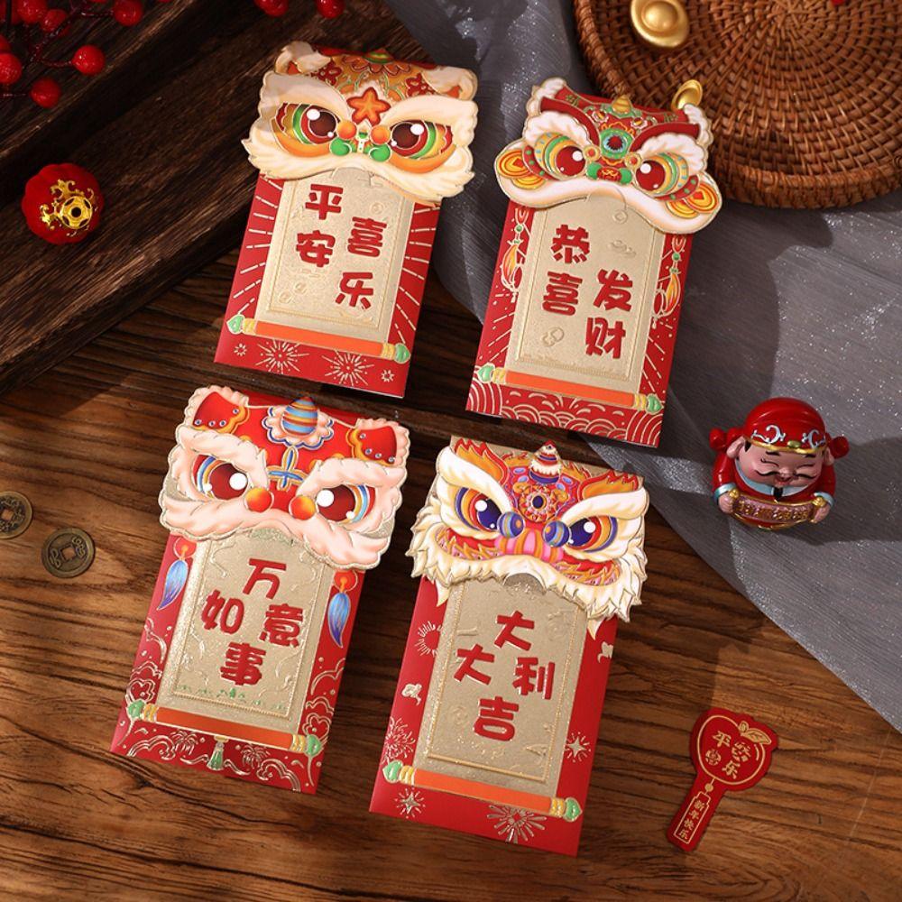 Dragon Pattern Red Envelope 2024 New Year Packet Money Bags Traditional Blessing Bag Party Gifts