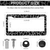 Black Leopard Print License Plate Frame - 2 Pack Animal Leopard Cheetah Print Tags Frames Holder, Car Decorative Tag Frames With Screws Fasteners