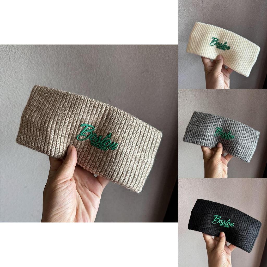 Корейская Модная Повязка на Голову с Буквой Для Женщин и Мужчин Из Вязаного Материала Осенний Зимний Аксессуар