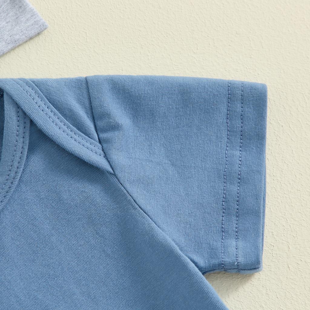 Baby Girl Boy Summer Outfits Letter Embroidery Short Sleeve Romper Elastic Waist Pants Hat Newborn Clothes Set