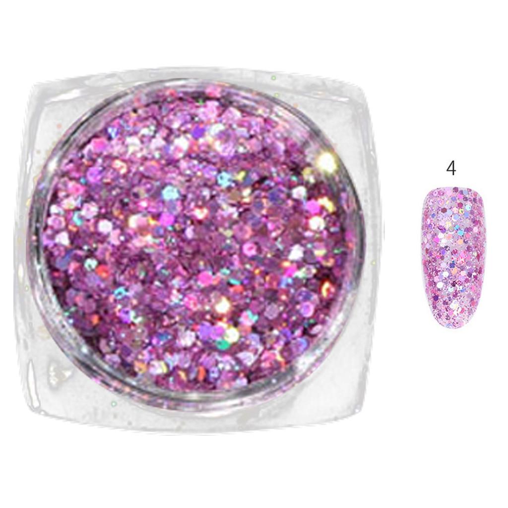 1g Tips Stickers Acrylic 3D Glitter Mixed Color Sequins Manicure DIY