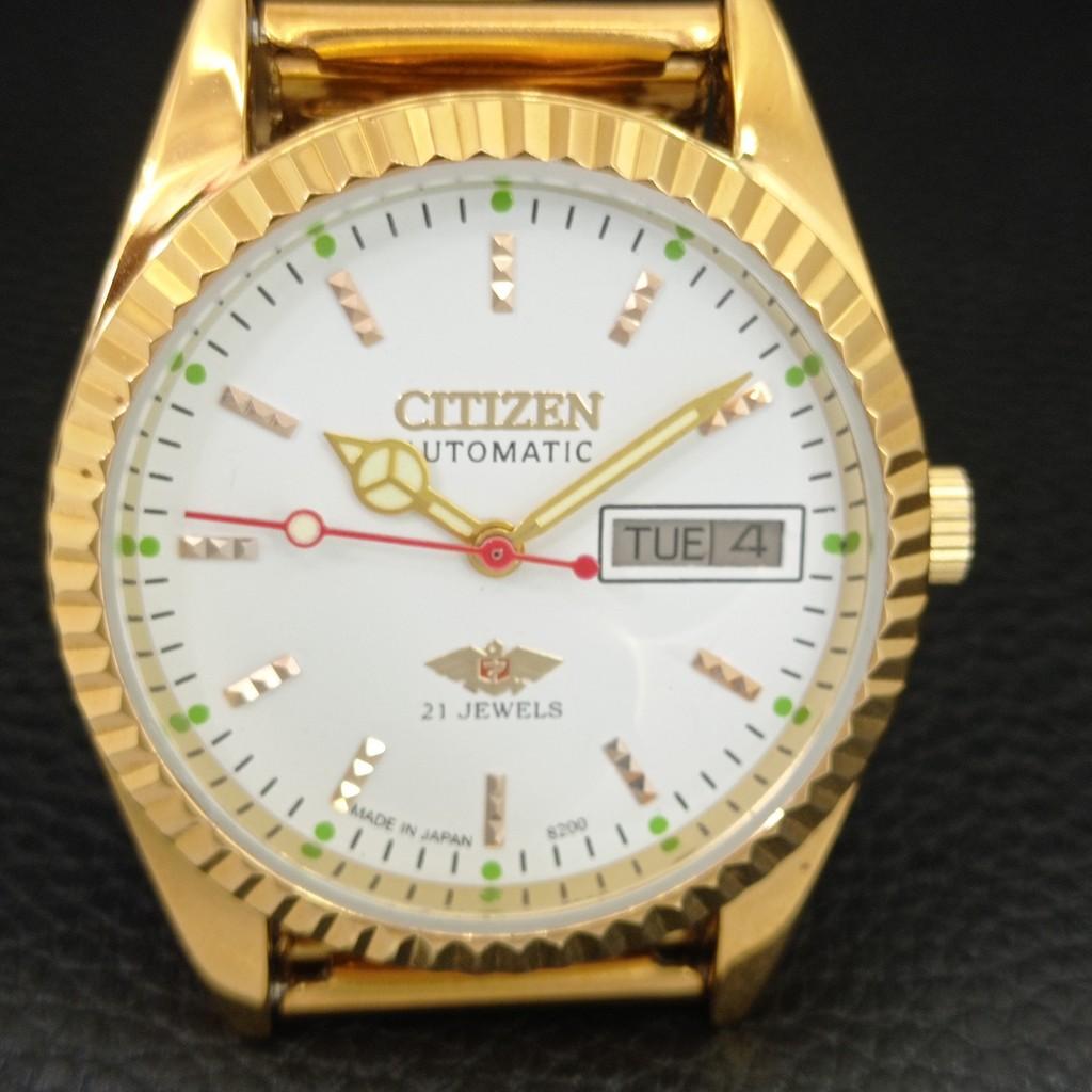 ВИНТАЖНЫЕ АВТОМАТИЧЕСКИЕ ЧАСЫ CITIZEN 8200 ВОССТАНОВЛЕННЫЕ ЯПОНИЯ МУЖСКИЕ БЕЛЫЙ ЦИФЕРБЛАТ a446816-1