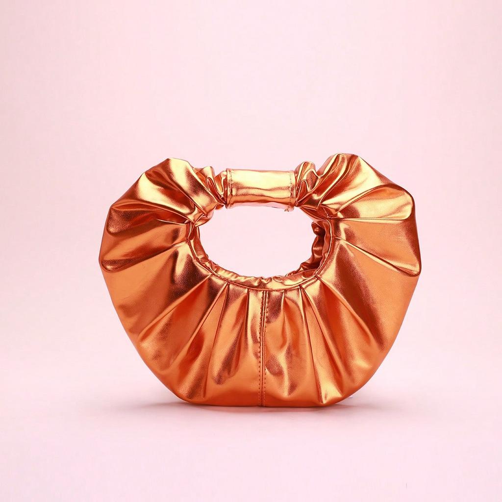 Модный дизайн сумка Cloud новая металлический блеск однотонная плиссированная сумка PU высококачественный женский клатч