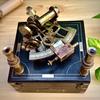 Латунный морской секстант с деревянным футляром Подарок ему, папе, мужу, морскому офицеру, на пенсию Морской, Навигационный декор