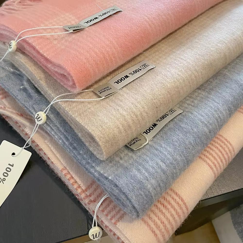 Warm Cashmere Scarf Long Lady Shawl Wraps Luxury Plaid Scarf  Winter
