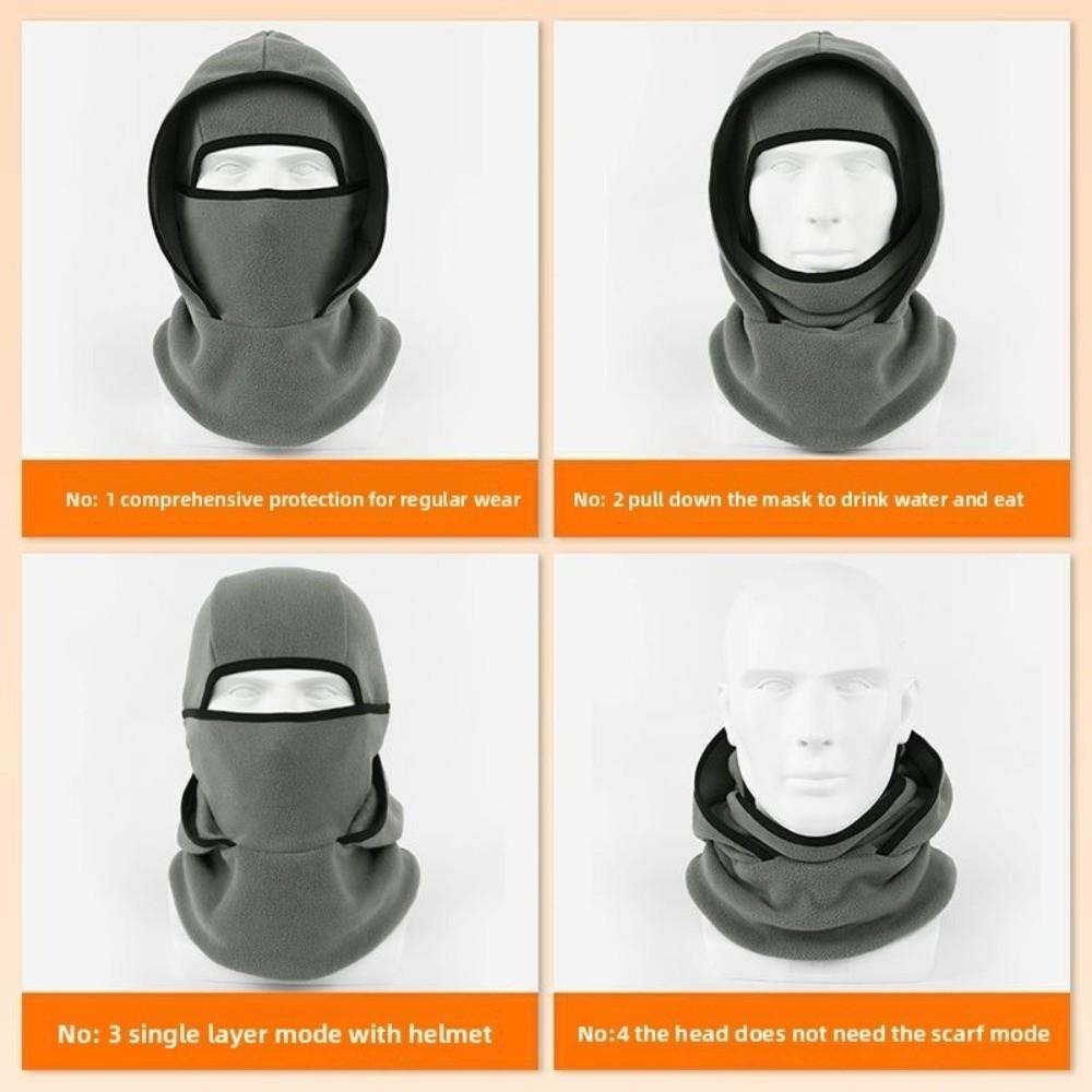 Fleece Warm Hat Mask Double Layer Ski Windproof Cap Balaclava Cycling Cap Mountaineering