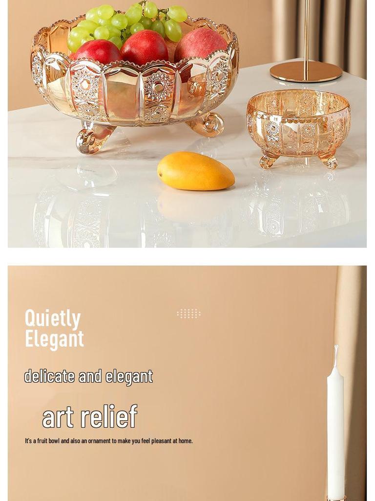 Роскошная хрустальная трехъярусная фруктовница для гостиной
