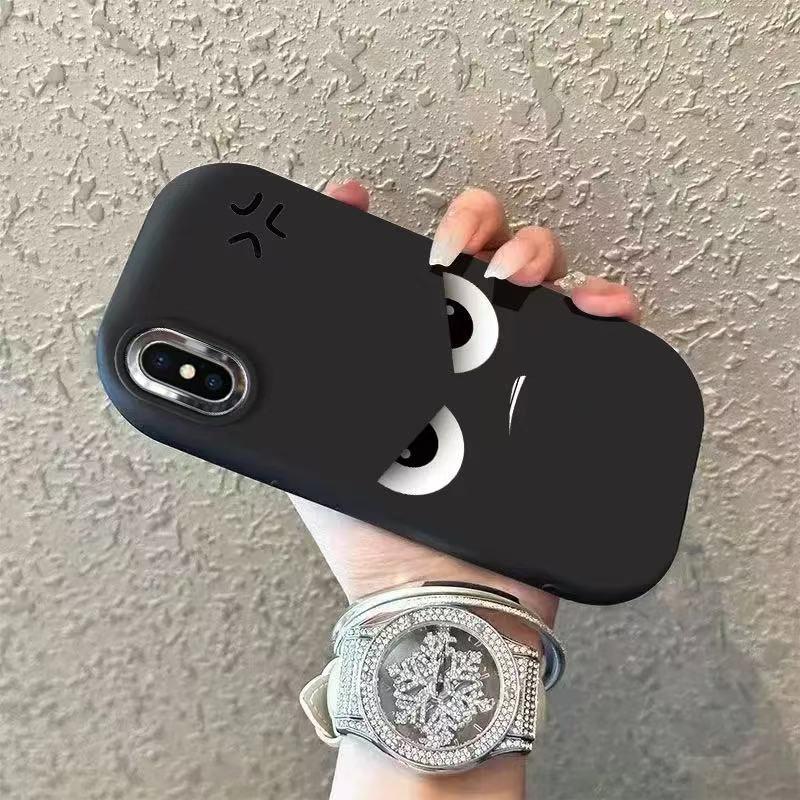 Чехол для телефона с сердитым выражением лица для iPhone 12-16 Pro Max, в японском и корейском стиле