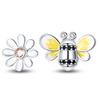 925 Sterling Silver Earring Honey bee with diamond Shells Earrings Jewelry Gift Wedding Earrings For Women Jewellery gift