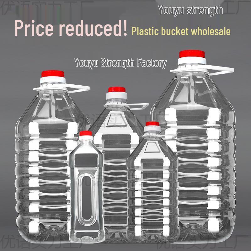 25L PET Plastic Wine Barrel with Lid - Thickened, Edible Oil Pot, 5L Container