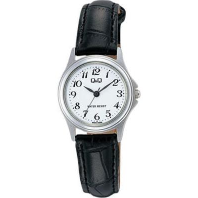 Женщины W379-304 ( Часы Q&Q Модель из нержавеющей стали) Круглые часы из черной нержавеющей стали, аналоговые