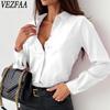 Women's Fashion Casual Spring Autumn Solid Color Print Long Sleeve POLO Neck Blouses & Shirts