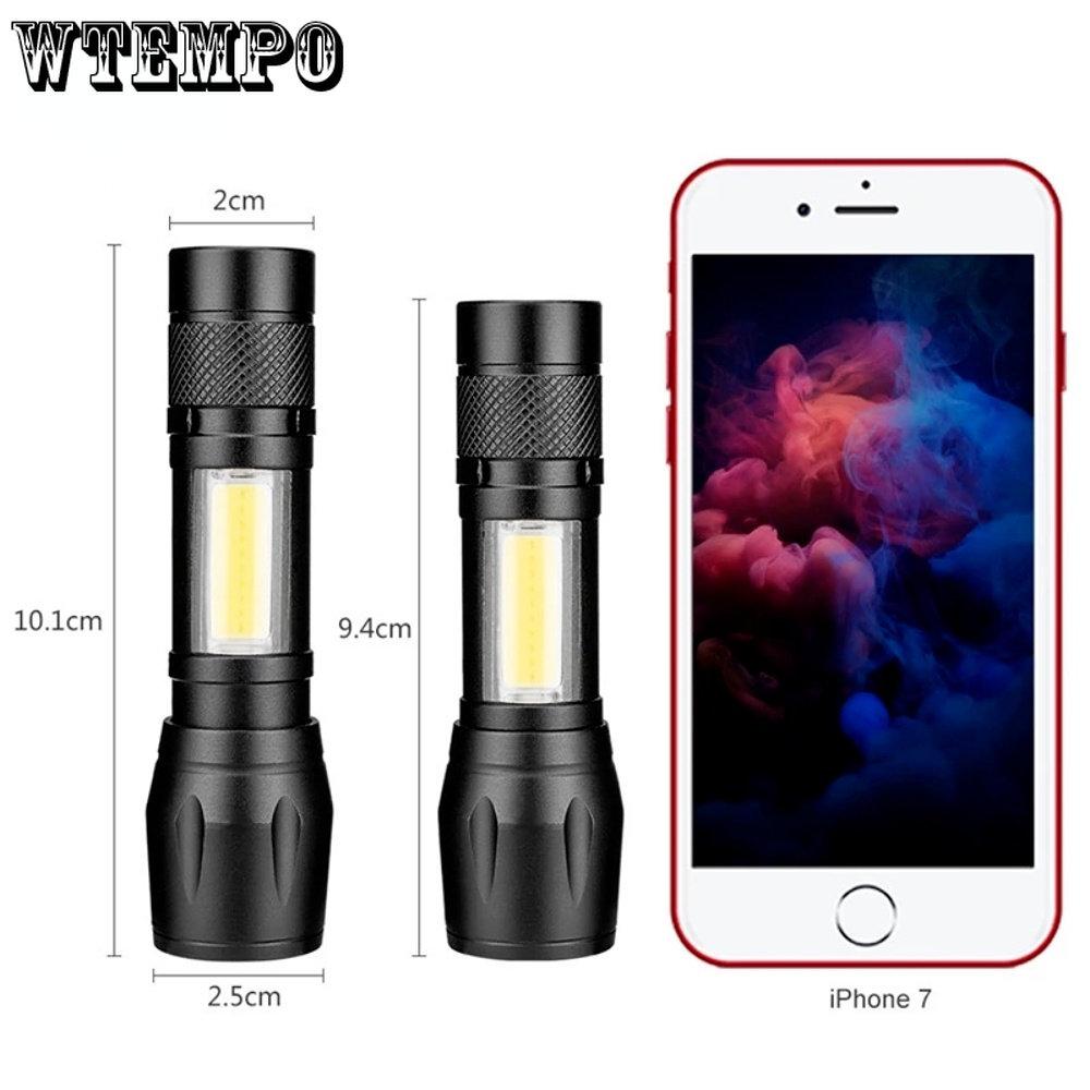 Мощный перезаряжаемый светодиодный фонарик с мини-зумом, уличный кемпинг, сильная лампа, водонепроницаемый тактический фонарик