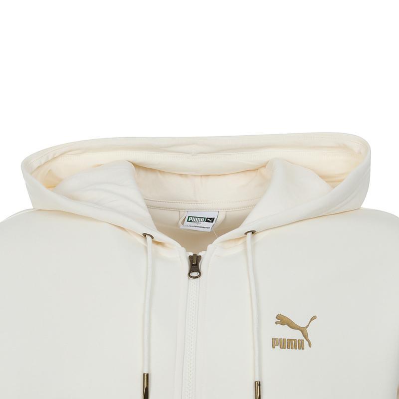 Puma Удобная Повседневная Минималистичная Толстовка с Капюшоном и Длинным Рукавом Унисекс куртки Молочно-белый 631068-87