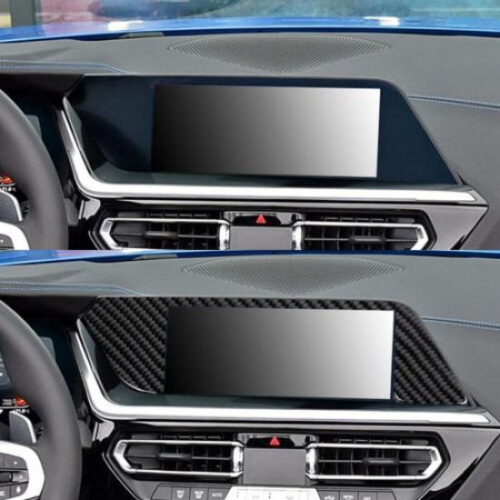 Carbon Fiber Car GPS Navigation Screen Frame Cover Trim For BMW Z4 G29 -