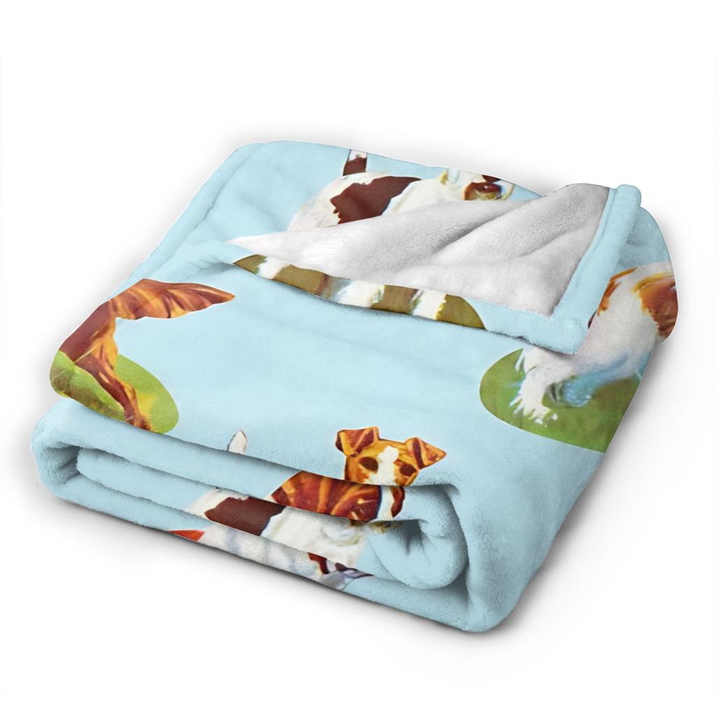 Retro Vintage Art Cute Dogs Blanket Warm Soft Street Trend Plush Bedding Throws For Kids Home Decor Flannel Bedspread Bed Cover
